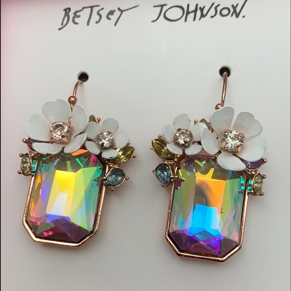Betsey Johnson Flutterbye Stone  Drop earrings